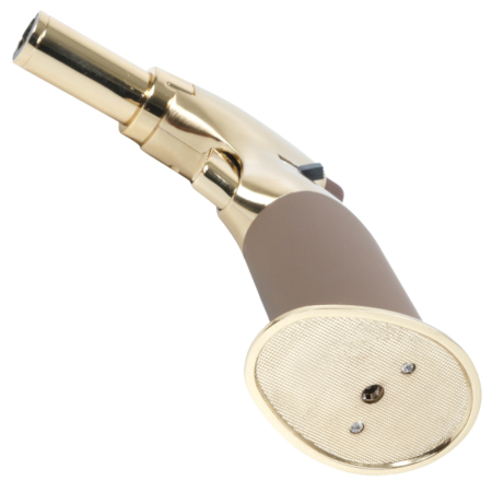 Luxury Dual Flame Gas Blow Torch Brown and Gold - Image 4