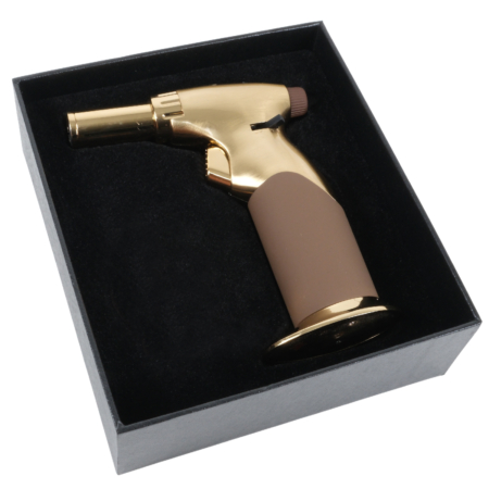 Luxury Dual Flame Gas Blow Torch Brown and Gold - Image 6
