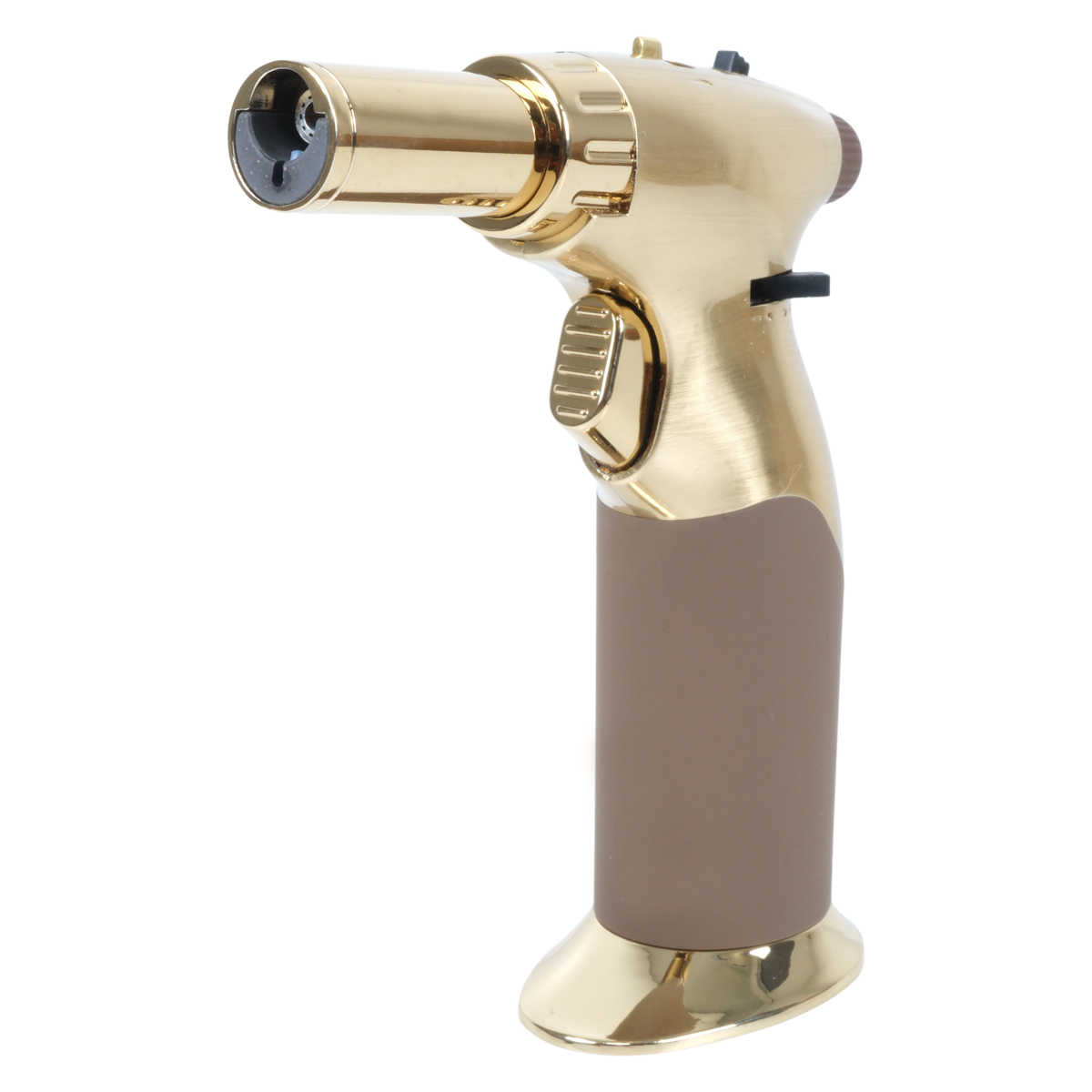 Luxury Dual Flame Gas Blow Torch Brown and Gold