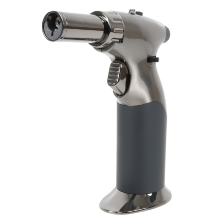 Luxury Dual Flame Gas Blow Torch Gun Metal
