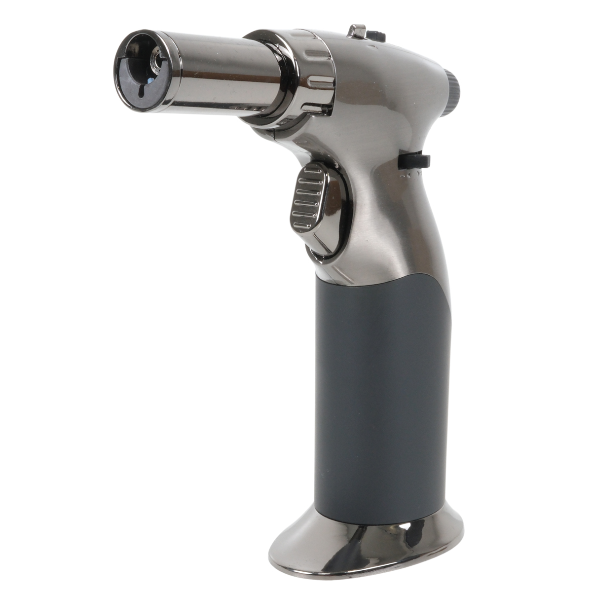 Luxury Dual Flame Gas Blow Torch Gun Metal