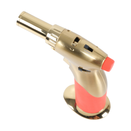 Luxury Dual Flame Gas Blow Torch Gold and Orange - Image 3