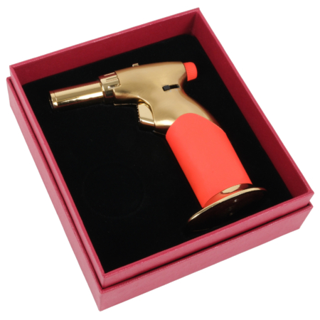 Luxury Dual Flame Gas Blow Torch Gold and Orange - Image 6