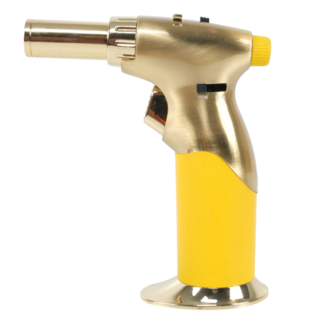 Luxury Dual Flame Gas Blow Torch Gold and Yellow - Image 2