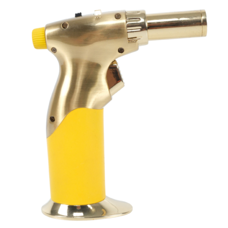 Luxury Dual Flame Gas Blow Torch Gold and Yellow - Image 3