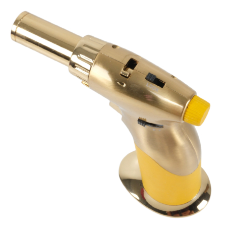 Luxury Dual Flame Gas Blow Torch Gold and Yellow - Image 4