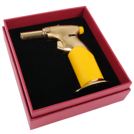 Luxury Dual Flame Gas Blow Torch Gold and Yellow - Image 6