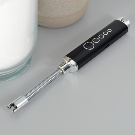 Electric Candle Lighter Arc USB Rechargeable Long Flexible Neck and Battery Display XD10 Black - Image 3