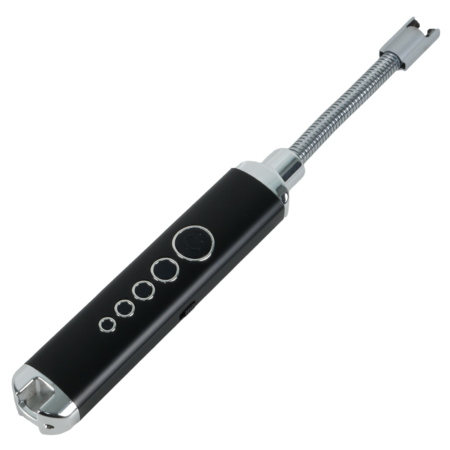 Electric Candle Lighter Arc USB Rechargeable Long Flexible Neck and Battery Display XD10 Black